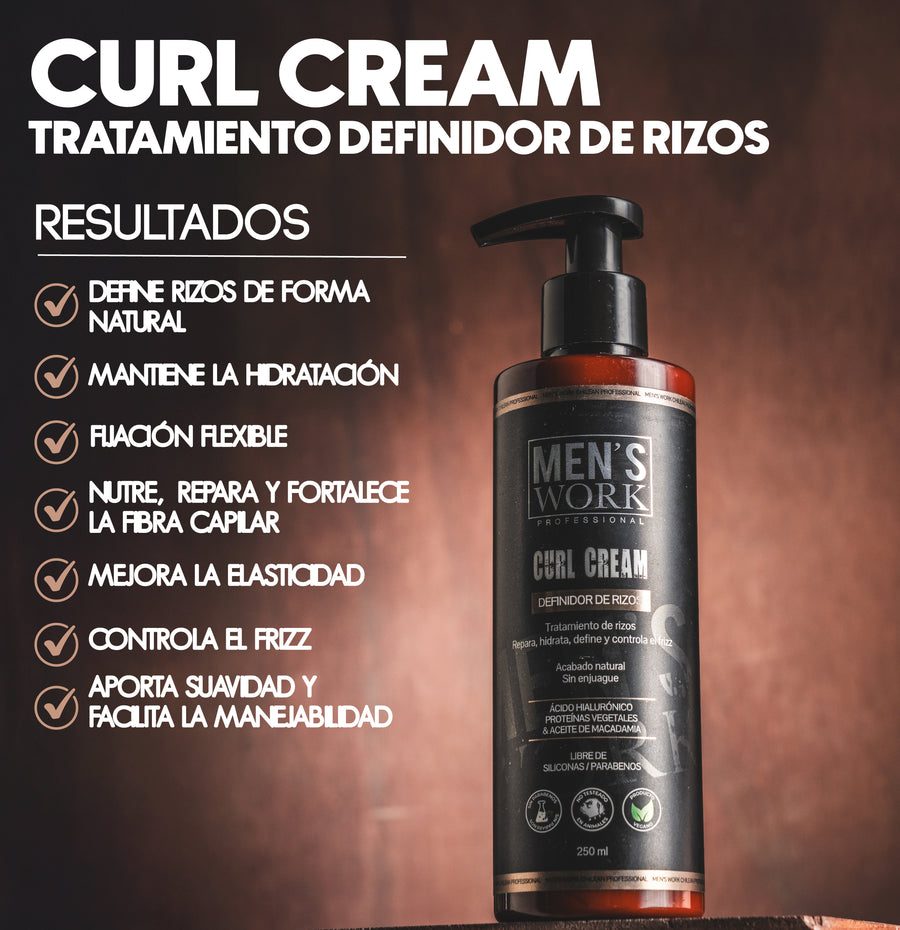 TRATAMIENTO DEFINIDOR DE RIZOS CURL CREAM MEN'S WORK